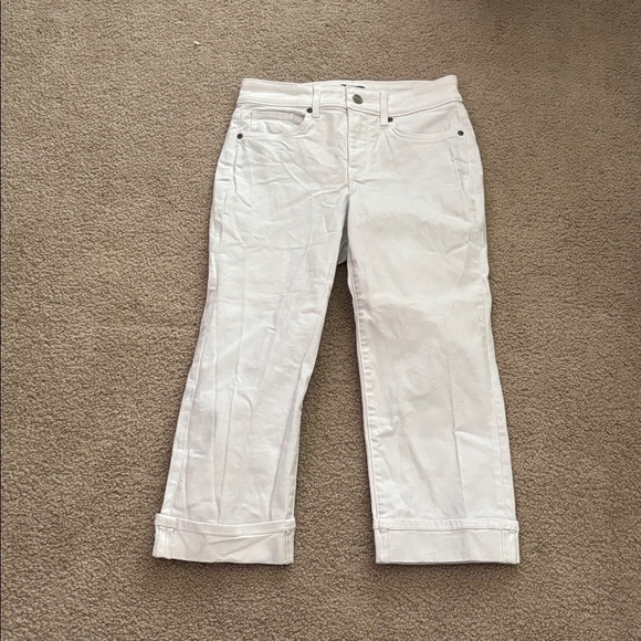 NYDJ White Marilyn Straight Pants Womens size 0 - Picture 1 of 8